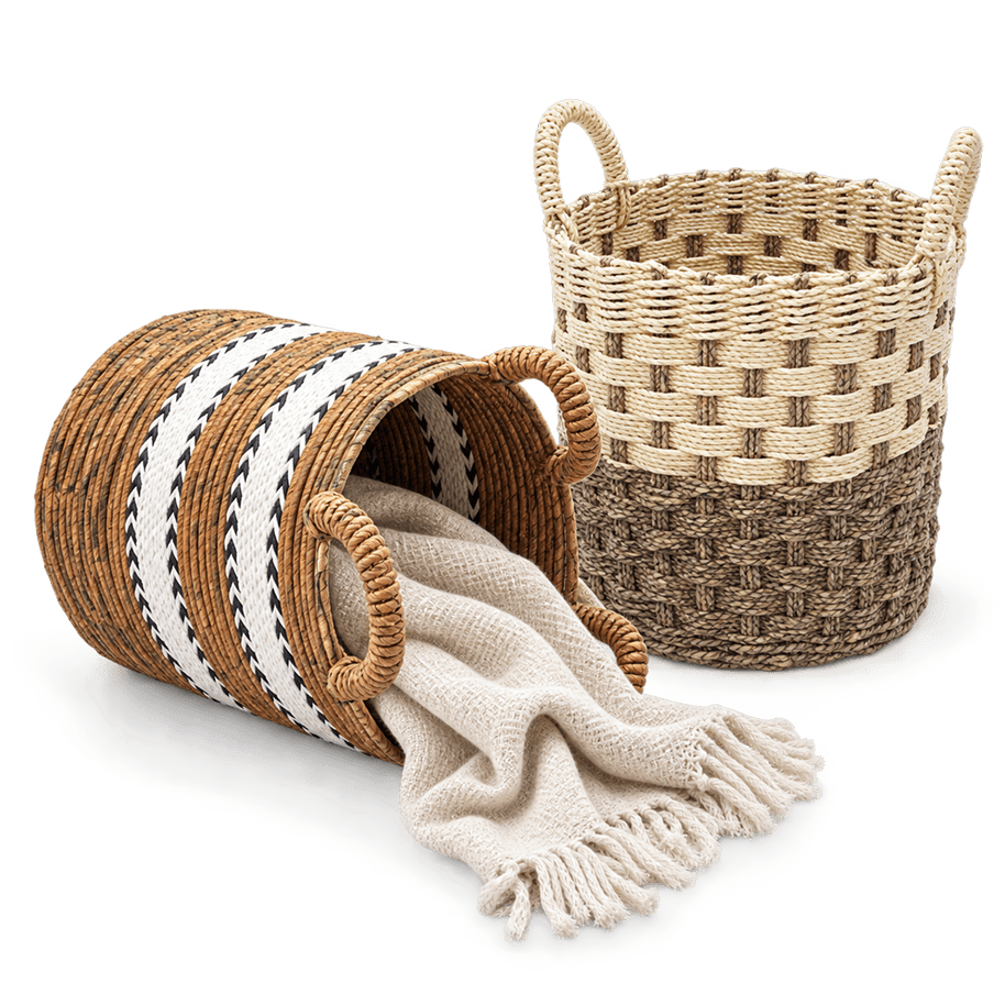 Handcrafted natural fiber basket by Murakabi Craft