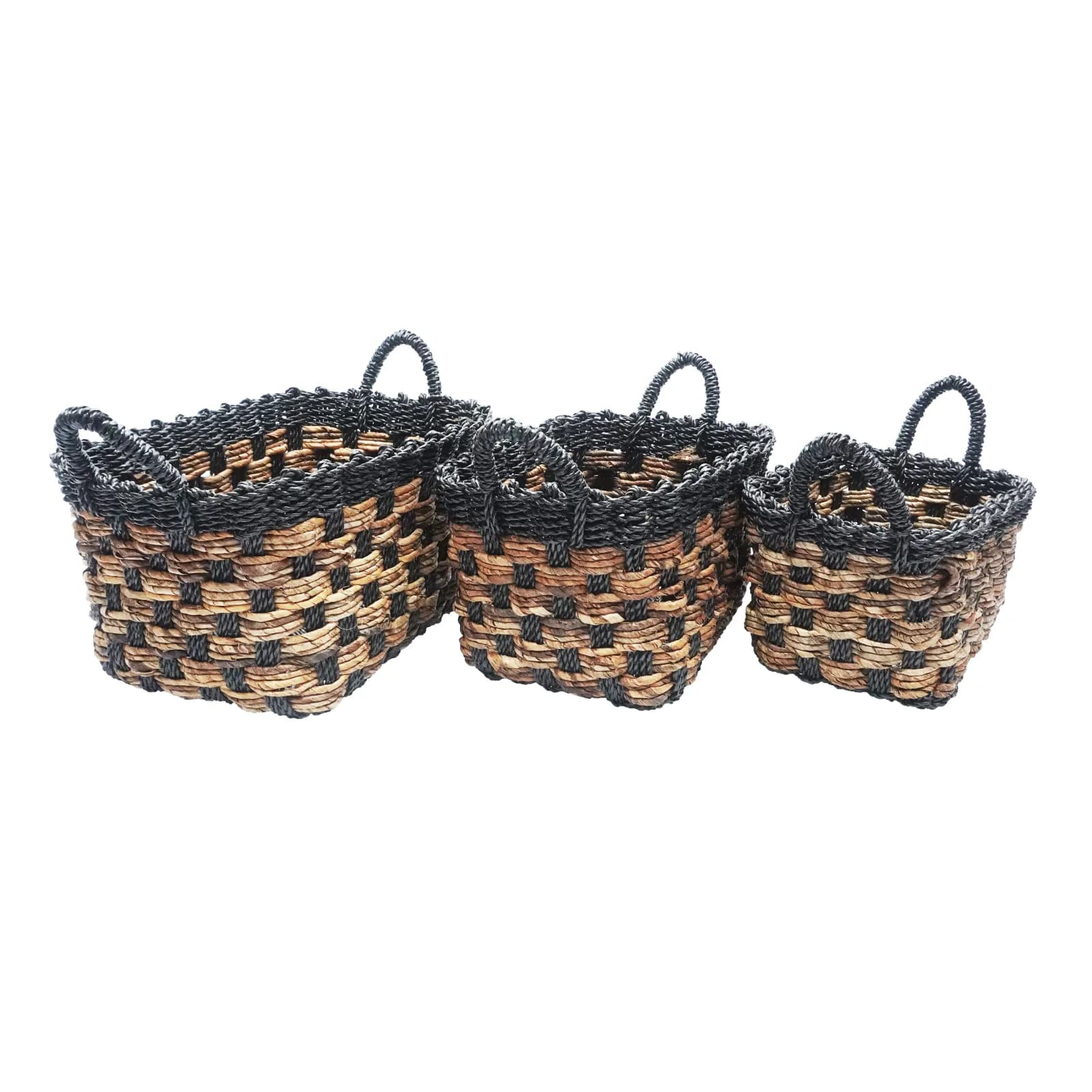 Black Check Basket by Murakabi Craft