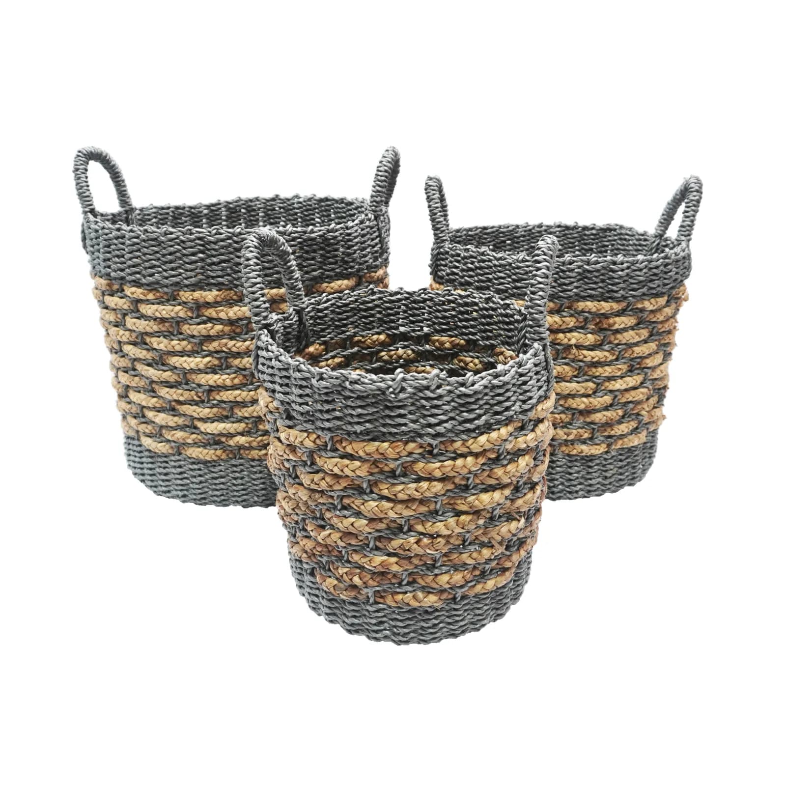 Gray Stripe Basket by Murakabi Craft