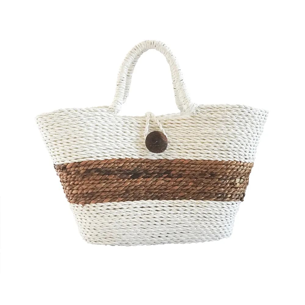 Striped Trapezoid Tote Bag by Murakabi Craft