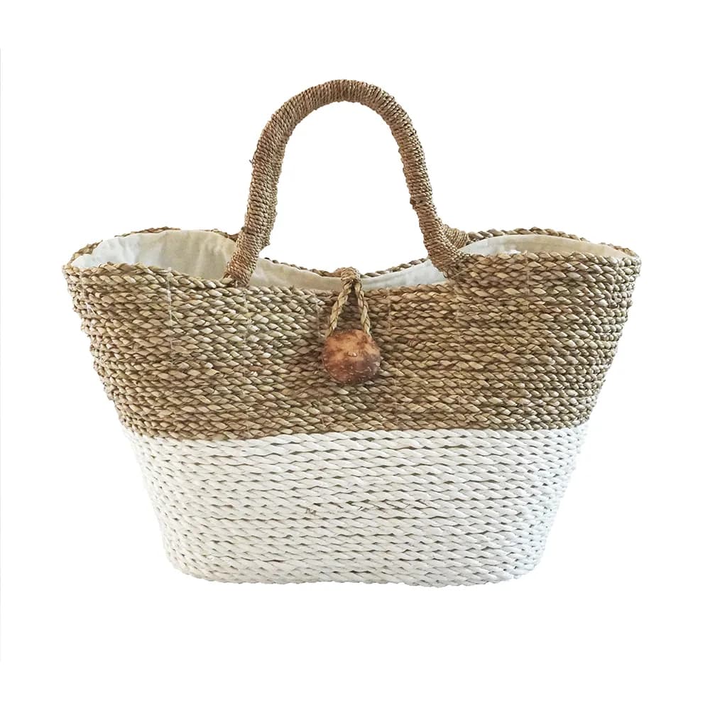 Two-Tone Trapezoid Tote Bag by Murakabi Craft